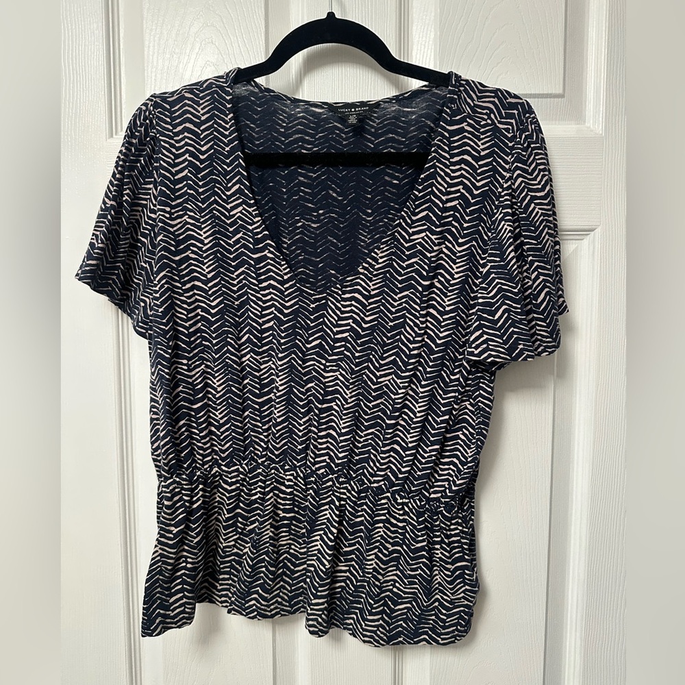 Lucky brand V-Neck Peplum Top